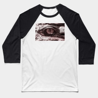 Alligator Eye Closeup Baseball T-Shirt